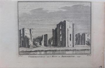 314 / Overblijfsels Huis te Brederode Oude gravure 18e eeuw beschikbaar voor biedingen