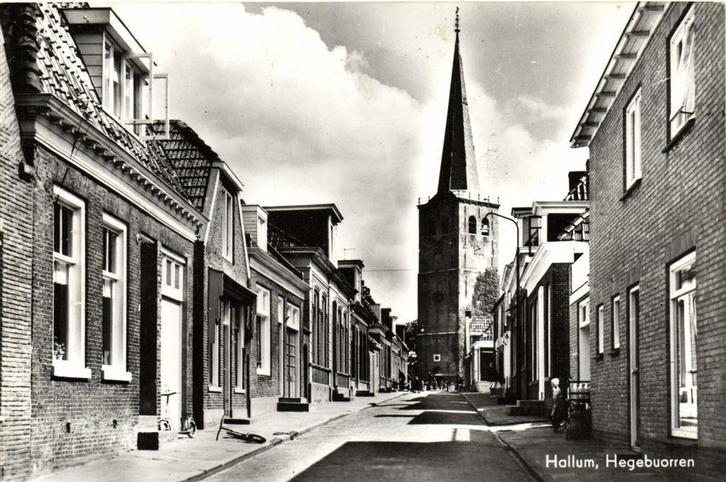 Hallum, Hegebuorren - kerktoren - 1966 gelopen, Verzamelen, Ansichtkaarten | Nederland, Ongelopen, Noord-Brabant, Voor 1920, Ophalen of Verzenden