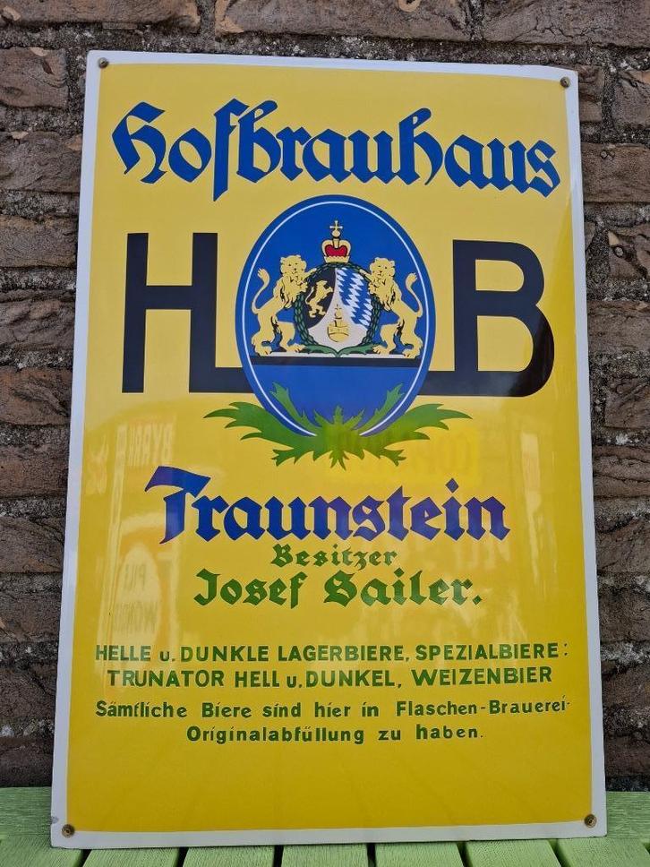 Emaillebord Hofbräuhaus München bier, Verzamelen, Biermerken, Nieuw, Reclamebord, Plaat of Schild, Overige merken, Ophalen of Verzenden
