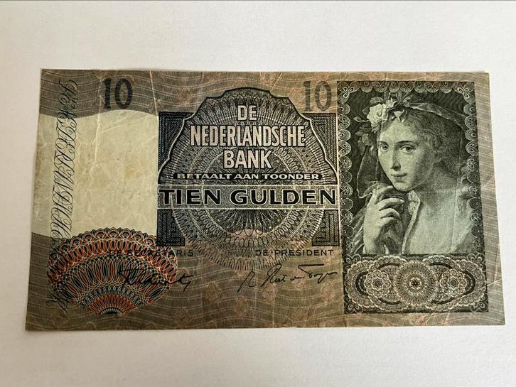Tien gulden 1942, Postzegels en Munten, Bankbiljetten | Nederland, Los biljet, 10 gulden, Ophalen of Verzenden
