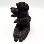 Stenen beeld zwarte poedel | labradoodle  16 cm lang, Ophalen of Verzenden, Zo goed als nieuw, Dier