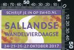 Sticker: Sallandse Wandelvierdaagse 2017, Verzamelen, Stickers, Sport, Ophalen of Verzenden, Zo goed als nieuw