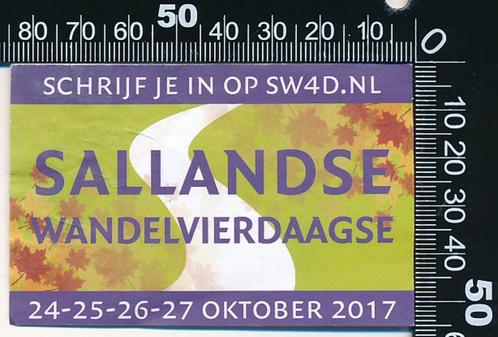 Sticker: Sallandse Wandelvierdaagse 2017, Verzamelen, Stickers, Zo goed als nieuw, Sport, Ophalen of Verzenden