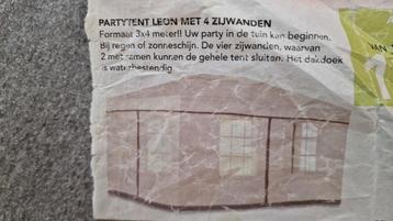 Partytent Leon, 3 x 4 meter met 4 zijwanden, waterbestendig beschikbaar voor biedingen