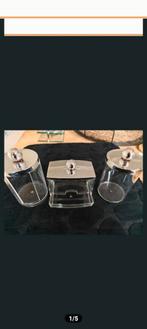 Nieuwe acryl jar set met zilveren deksels, Ophalen of Verzenden, Nieuw, Overige kleuren, Overige typen