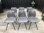 Grijze Eetkamerstoelen 6 stuks, Huis en Inrichting, Stoelen, Ophalen, Gebruikt, Eén, Stof