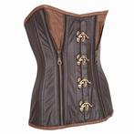 Leren steampunk korset model 24 maat small t/m 6xl, Kleding | Dames, Ondergoed en Lingerie, Ophalen of Verzenden, Bruin, Body of Korset