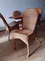 Vier rieten stoelen, Ophalen, Riet of Rotan, Bruin, Zo goed als nieuw