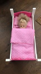 Houten poppenbedje, Ophalen, Zo goed als nieuw, Babypop