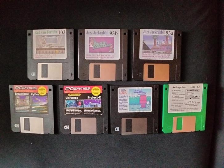 7 floppy discs (o.a. Jazz Jack Rabbit), Computers en Software, Vintage Computers, Ophalen of Verzenden