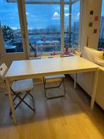 Witte tafel, Ophalen, 100 tot 150 cm, 50 tot 100 cm, Zo goed als nieuw