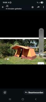 Retro tent oranje, Caravans en Kamperen, Ophalen, Gebruikt, Tot en met 4