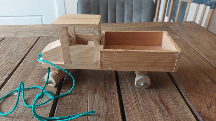Houten Trekwagentje - Handgemaakt Speelgoed, Kinderen en Baby's, Speelgoed | Houten speelgoed, Gebruikt, Duw- of Trekspeelgoed