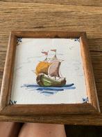 Witje met Schip in Houten Frame, Ophalen of Verzenden