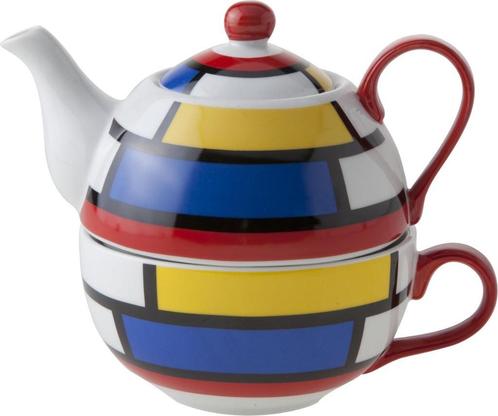 Gezocht !! Theepot Piet Mondriaan, Huis en Inrichting, Keuken | Servies, Nieuw, Compleet servies, Overige stijlen, Overige materialen