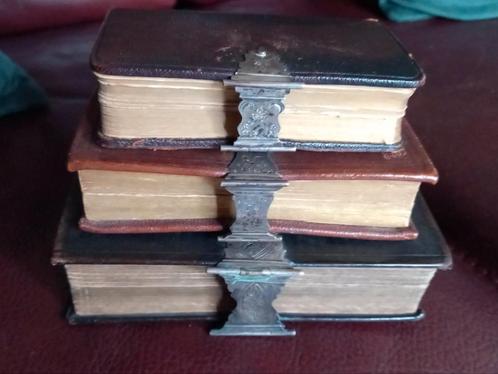 3 Antieke 19e eeuwse bijbels met zilveren sloten., Antiek en Kunst, Antiek | Boeken en Bijbels, Ophalen of Verzenden
