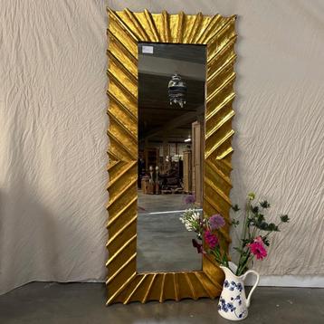 Stoere Spiegel – houten lijst Goud - 180 x 80 cm -TTM Wonen beschikbaar voor biedingen