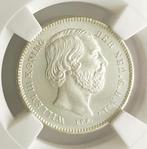 25 Cent 1890 Willem III / NGC MS65 / TopPop / FDC, Koning Willem III, Zilver, 25 cent, Ophalen of Verzenden