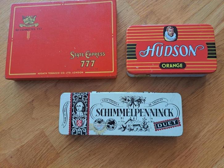 Verzameling blikjes -State Express, Hudson, Schimmelpenninck, Verzamelen, Blikken, Gebruikt, Overige, Ophalen of Verzenden