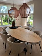 Eikenhouten ovalen eettafel 240x110 cm, Ophalen, Gebruikt, 100 tot 150 cm, Eikenhout