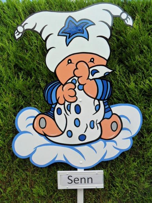 Geboorteborden, Geboortebord Baby met muts blauwe of roze., Kinderen en Baby's, Kraamcadeaus en Geboorteborden, Nieuw, Ophalen