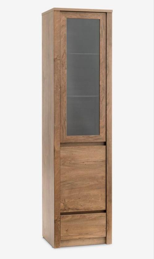 Complete woonkamerset VEDDE (JYSK) – Donker eikenlook, Huis en Inrichting, Kasten | Vitrinekasten, Gebruikt, 150 tot 200 cm, 25 tot 50 cm