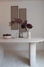Prachtige travertin eettafel Diano - 160 t/m 240cm, Ophalen, Vijf personen of meer, Rechthoekig, Nieuw
