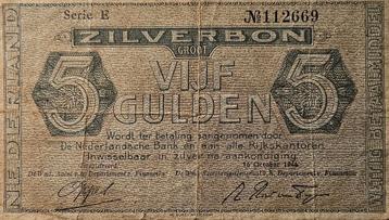 5 Gulden 1944 Zilverbon beschikbaar voor biedingen