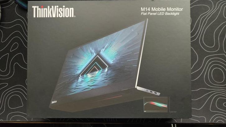 Lenovo ThinkVision M14 – Portable USB-C Monitor (14”), Computers en Software, Monitoren, Zo goed als nieuw, 60 Hz of minder, USB-C