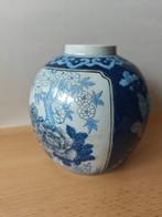 Klein gember pot blauw wit - met bloem decoratie - gemerkt, Antiek en Kunst, Antiek | Porselein, Ophalen of Verzenden