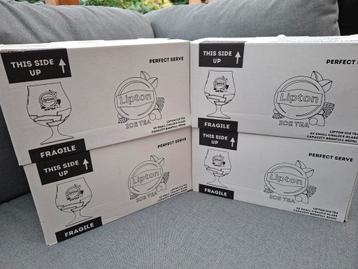 4 Dozen Lipton Ice Tea Glazen - Nieuw in Doos! beschikbaar voor biedingen