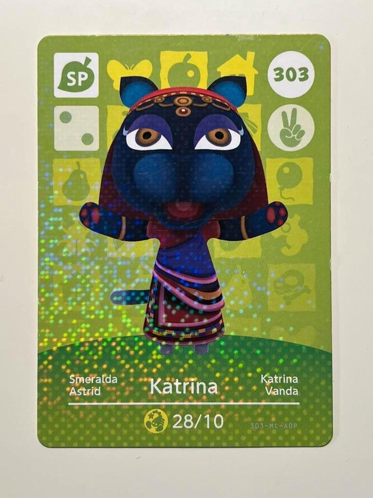 Nintendo Animal Crossing Cards - Series 4 - card 303 Katrina, Spelcomputers en Games, Games | Nintendo Switch, Zo goed als nieuw