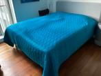 Grote turquoise bedsprei van Van Dijck, 260x262 cm, Huis en Inrichting, Tweepersoons, Ophalen of Verzenden, Zo goed als nieuw