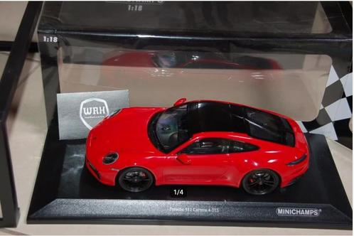 SALE PORSCHE 911 CARRERA 4 GTS 2020 coupe red Minichamps WRH, Hobby en Vrije tijd, Modelauto's | 1:18, Zo goed als nieuw, Auto