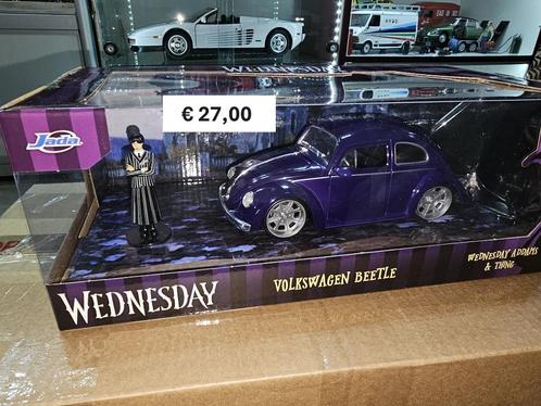 1:24 Jada Film en tekenfilm Wednesday VW KEVER, Hobby en Vrije tijd, Modelauto's | 1:24, Nieuw, Overige merken, Ophalen of Verzenden