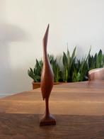 Vintage teak houten kraanvogel / retro deens design 60 70 80, Ophalen of Verzenden
