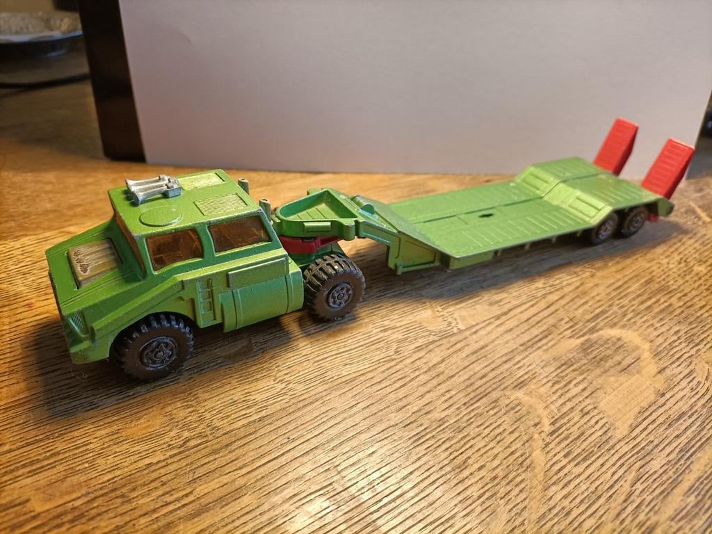 Matchbox Battle Kings K108 Tank Transporter 1974, Overige merken, Gebruikt, 1:50 of kleiner, Ophalen of Verzenden