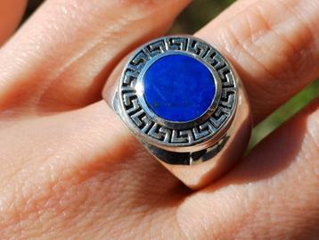 Vanoli 925 zilveren heren ring lapislazuli maat 21 beschikbaar voor biedingen