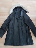 Ventiuno kalfsleren driekwart zwarte jas maat XL, Ophalen of Verzenden, Zo goed als nieuw, Maat 46/48 (XL) of groter, Zwart
