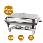 Alora Chafing Dish chrome 3 bakken, Verzenden, Nieuw
