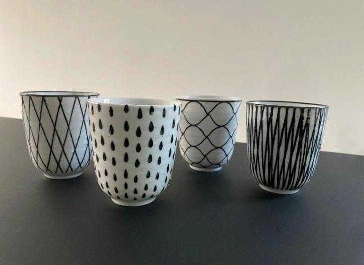 Vier koffiekopjes, Skandinavian design, Huis en Inrichting, Woonaccessoires | Overige, Nieuw, Ophalen of Verzenden