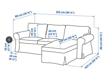 Ektorp 3-zitsbank met chaise longue +extra hoes - afbeelding 6