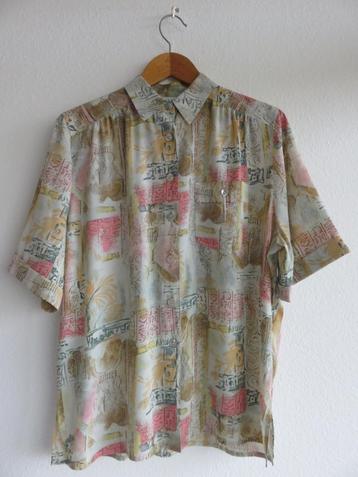 DelMod klassieke beige blouse met print maat 40 en groter beschikbaar voor biedingen
