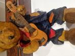 Oude gitaar spelende bewegende teddybeer my way, Overige merken, Gebruikt, Stoffen beer, Ophalen of Verzenden
