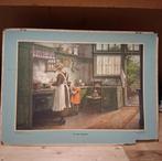 Oude schoolplaat in de keuken, Antiek en Kunst, Kunst | Schilderijen | Klassiek, Ophalen