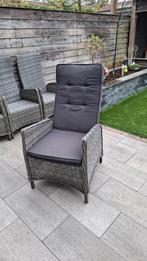 6 st. Tuinstoelen halfronde wicker gasgeveerd verstelbaar, Tuin en Terras, Tuinstoelen, Ophalen, Zo goed als nieuw, Wicker, Verstelbaar