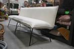 Luxe lange eetkamerbank Vidar Jess metaal stof naturel 290cm, Ophalen, Zo goed als nieuw, Metaal