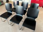 Zes zwarte stoelen van Hulshoff design, Ophalen, Kunststof, Gebruikt, Zwart