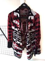 donkerrode/zwart aztekisch/warm cardigan vest/maat 36/38, Kleding | Dames, Ophalen of Verzenden, Zo goed als nieuw, Maat 36 (S)