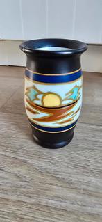 ESKAF vaas nummer 24 met Zonsondergang Design, Gebruikt, Blauw, Aardewerk of Porselein, Ophalen of Verzenden